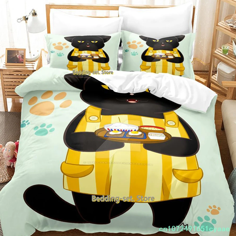 2024 The Masterful Cat Is Depressed Again Today Bedding Set Cartoon Anime three-piece Set Adult Kid Bedroom Duvetcover Sets