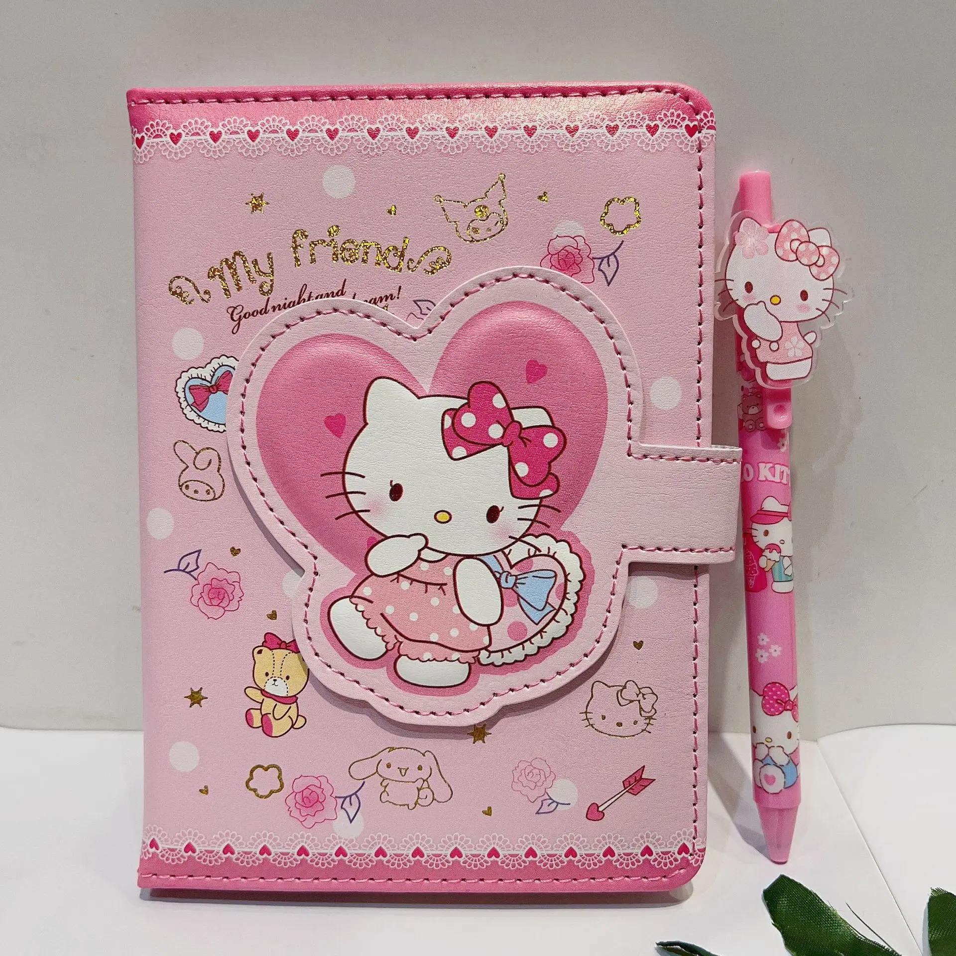CHEN LIN Kawaii Hand Ledger Set Cute Girl Cartoon Stationery Magnetic Buckle Notebook with Gift Box Set Journal Note Book