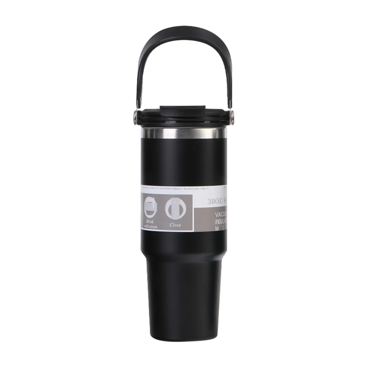 

A71P 30 Oz Vacuum Insulated Bottle with Handle and Flip Straw Double Wall Stainless Steel Coffee Cup Travel Mug Leak Proof,A