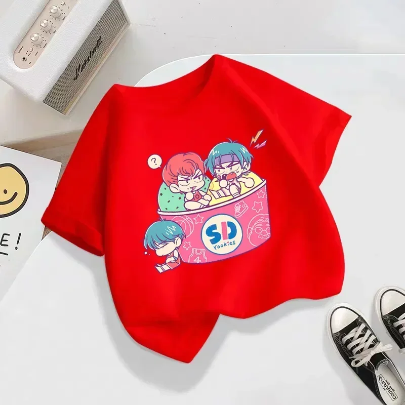 2025 ملابس عصرية جديدة للأطفال سلام دنك ماستر تي شيرت الاطفال الكرتون تي شيرت مطبوع الفتيان تي شيرت الفتيات