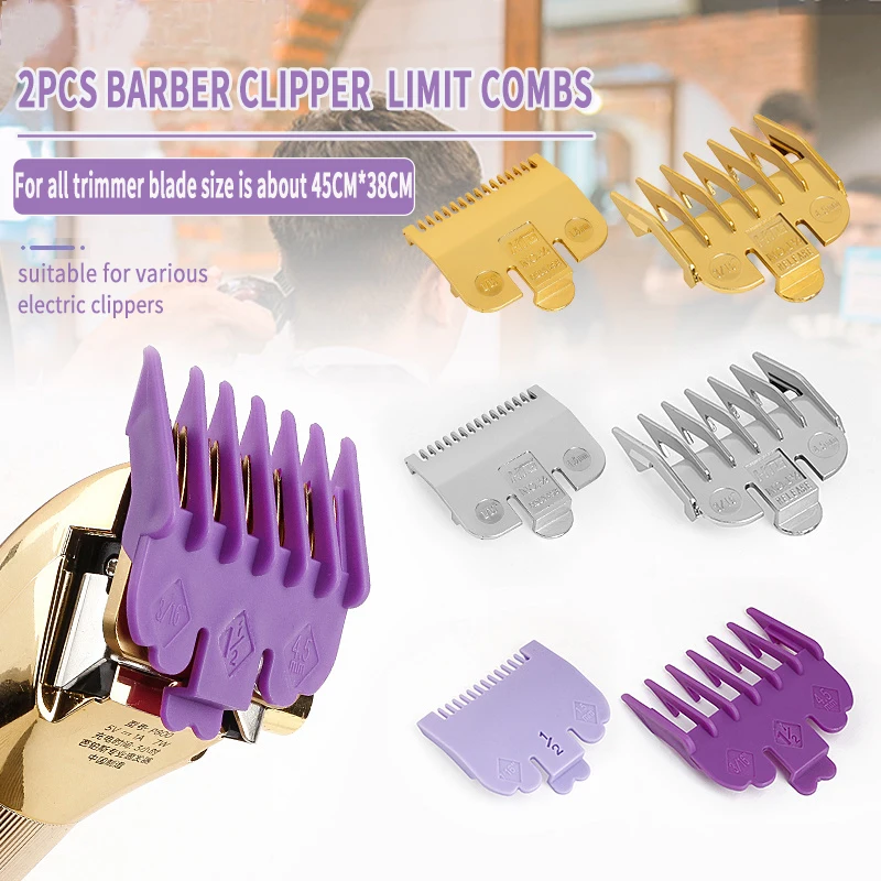 8/10Pcs Colorful Plastic Men Hair Clipper Limit Comb Salon Barber Cutting Guide Replacement Attachment Hair Trimmer Styling Tool