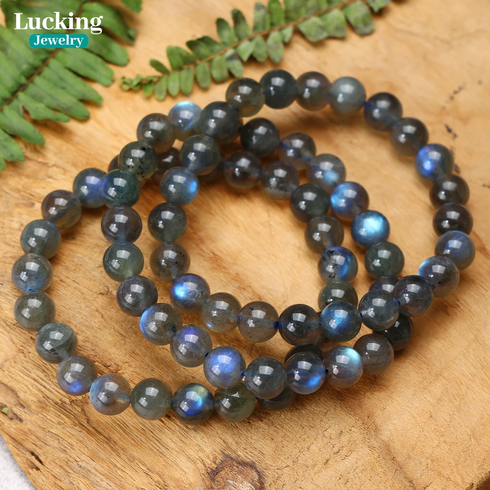 

100% Natural 8mm Blue Labradorite Loose Shiny Beads for Jewelry Making DIY Bracelet Necklace Or Lovers Gift