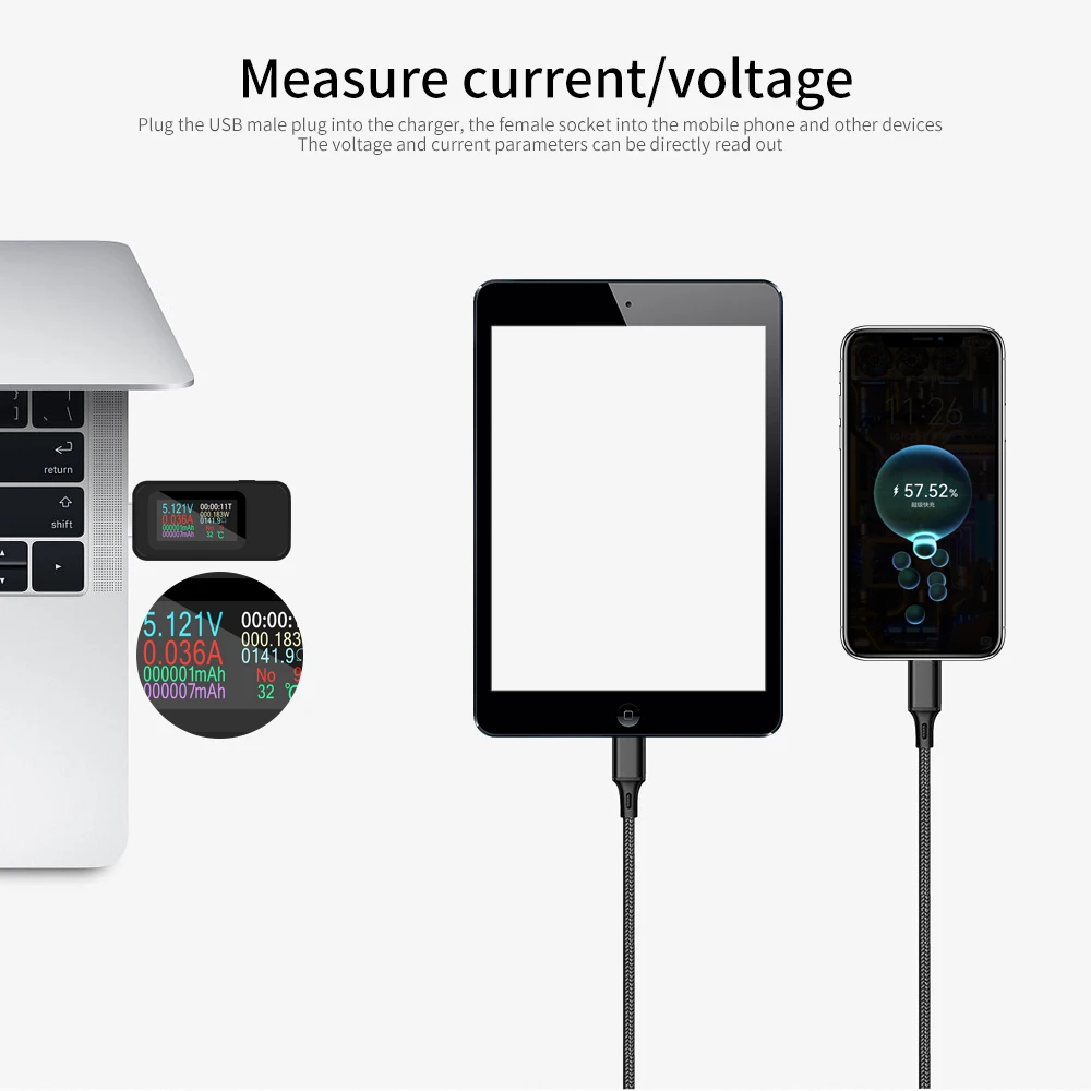 KWS-MX18L 10 in 1 USB Tester DC Digital Voltmeter Voltage Detector  Current Meter LCD Color Screen Ammeter Charger Indicator