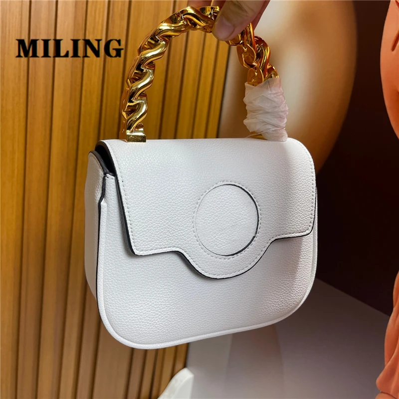 Mini Metallic Top-handle Bag Vintage Adjust Shoulder Bag Fashion Crossbody Bag Women Handbag With Cover Totes Purse High Quality