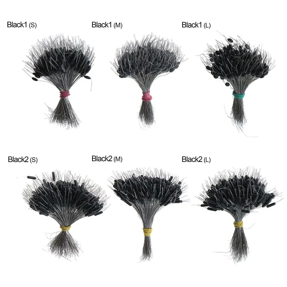 Silicone preto rolha equipamento de pesca conector espaço feijão flutuador pesca bobber