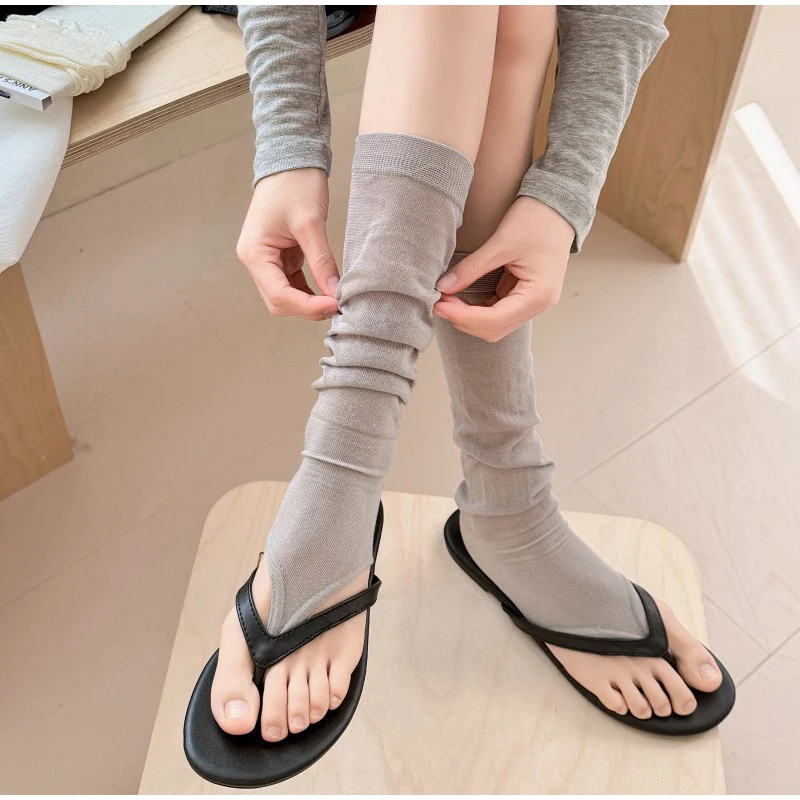 Women Summer Breathable Cooling Sock Ballet Style Thin Sunscreen Leg Cover Durable Soft Socks Stretchy Foot Stepping Stocking