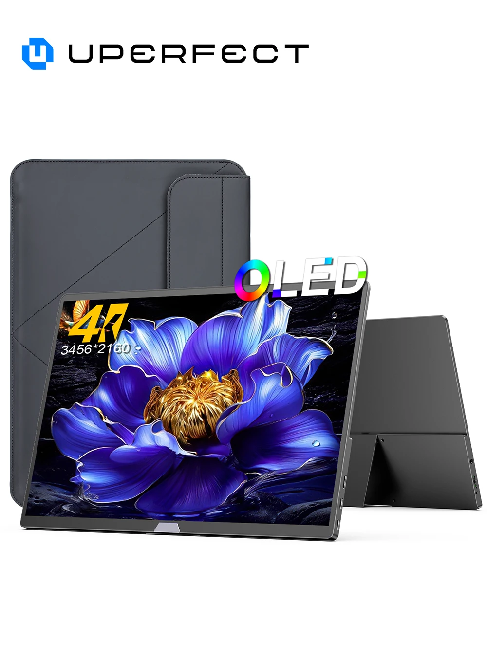 UPERFECT 15.6" 4K OLED Screen Portable Monitor 100% DCI-P3 Display 1MS Eye Care PC 60hz For Laptop Mac NUC Mini PC VESA LS Stand