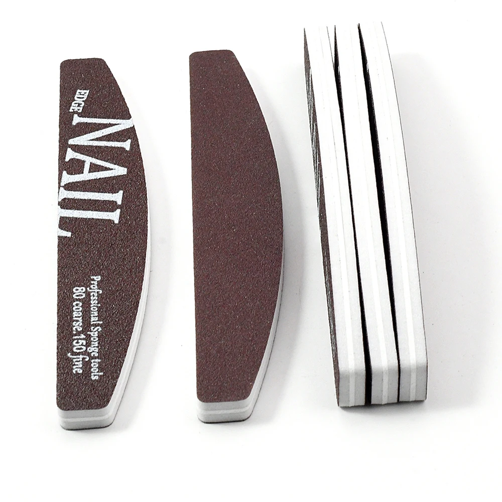 

50Pcs Double Sided Nail File Coffee Color Sandpaper Nails Sanding File For Acrylic Gel Professional Manicure Files DIY Salon Use