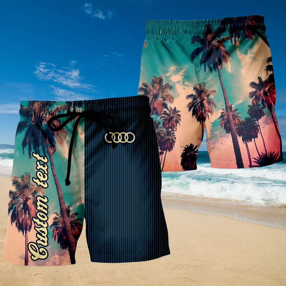 

Новинка 202, летние популярные мужские шорты с принтом Audi quattro3D, дышащие модные крутые быстросохнущие шорты MOTO, пляжные брюки