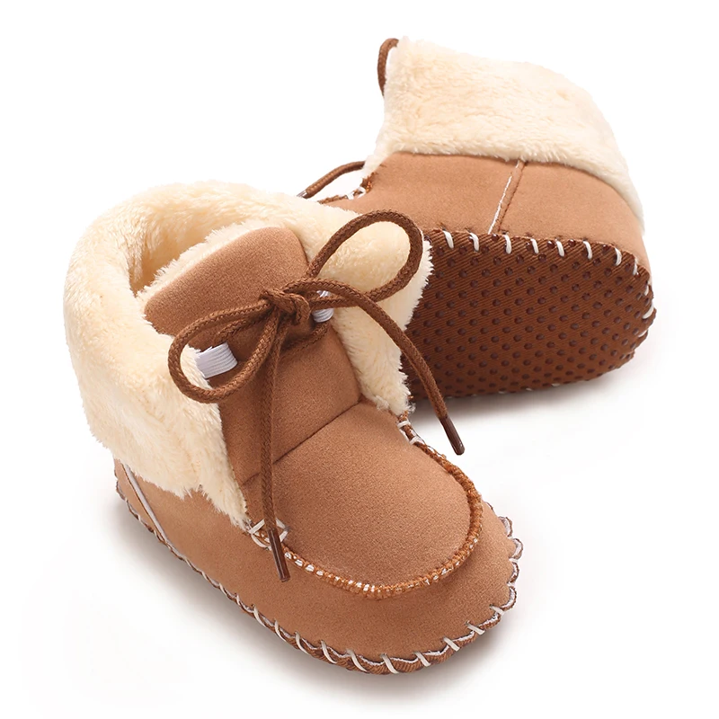 فالين صينا جديد الشتاء الطفل أفخم سميكة الدافئة أحذية قطنية 0-18 أشهر لينة سوليد مريحة عدم الانزلاق الأحذية #2