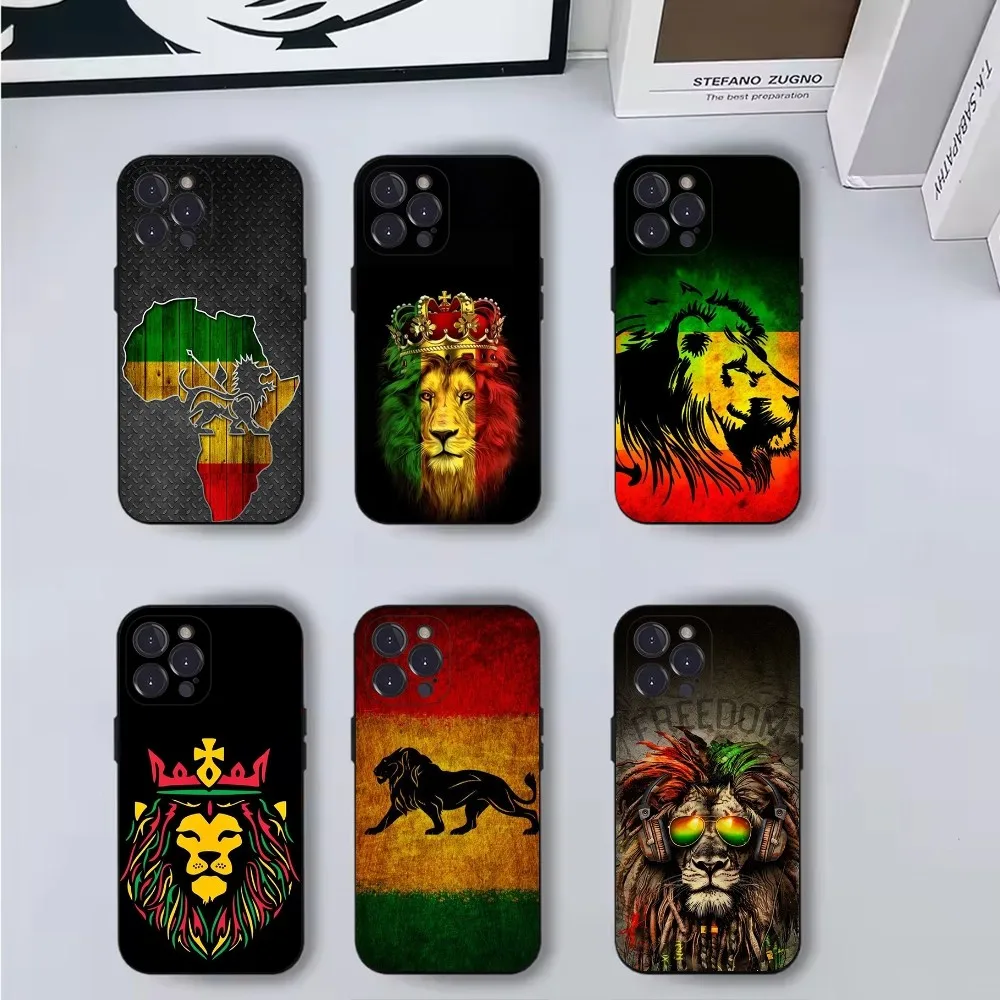 

Rastafari Lion Logo Phone Case Phone Case For iPhone 16,15,14,13,12,11,Pro,X,XS,Max,XR,Plus,Mini Soft Black Cover