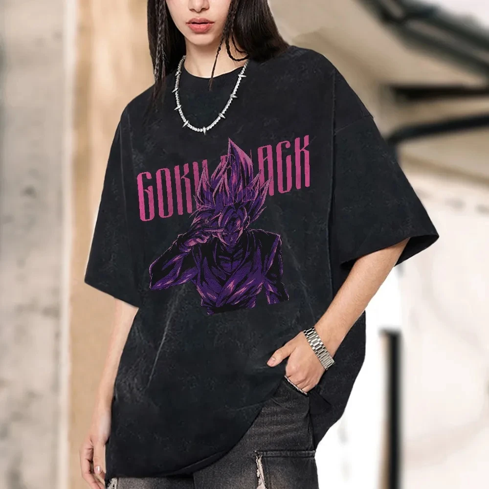 Vintage Washed Goku T-Shirt Dragon Ball Z Unisex Oversized Cotton Anime Graphic Streetwear Casual Cosplay Gift​ New