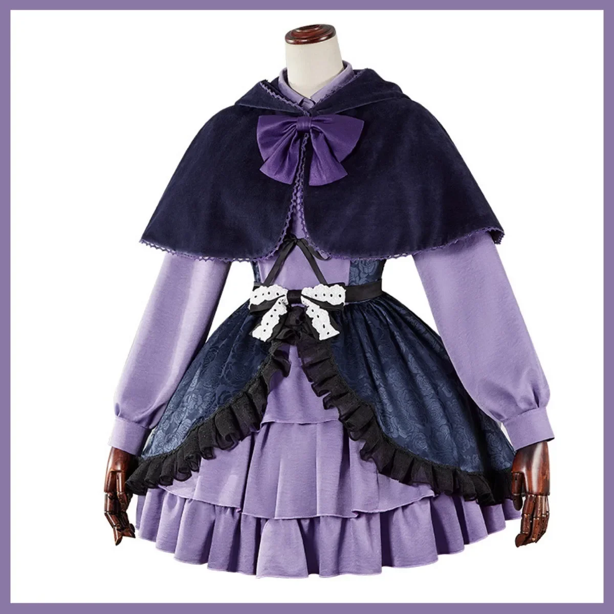 Anime Love, Chunibyo & Other Delusions Takanashi Rikka Cosplay Costume Wig Lolita Maid Purple Dress Woman Cute Christmas Suit