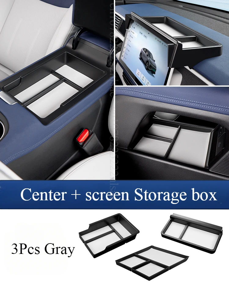 For Xpeng G6 Center Console Organizer Black Blue Storage Box Lower Storage Organizer Conversion Interior Accessories