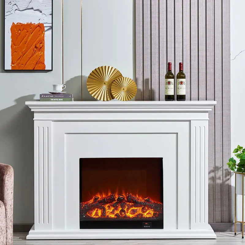 European style fireplace frame decoration cabinet American style rural solid wood fireplace heating furnace core fireplace