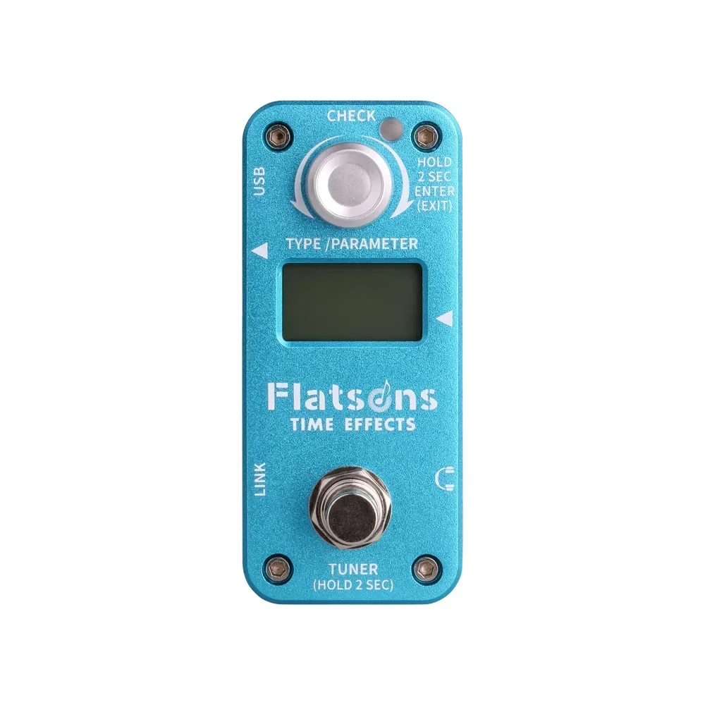 Flatsons Time Electric Guitar Effects Peda Mini Pedal for Electric Guitar Bass Guitar Accessories Delay Reverb and Tuning Meters