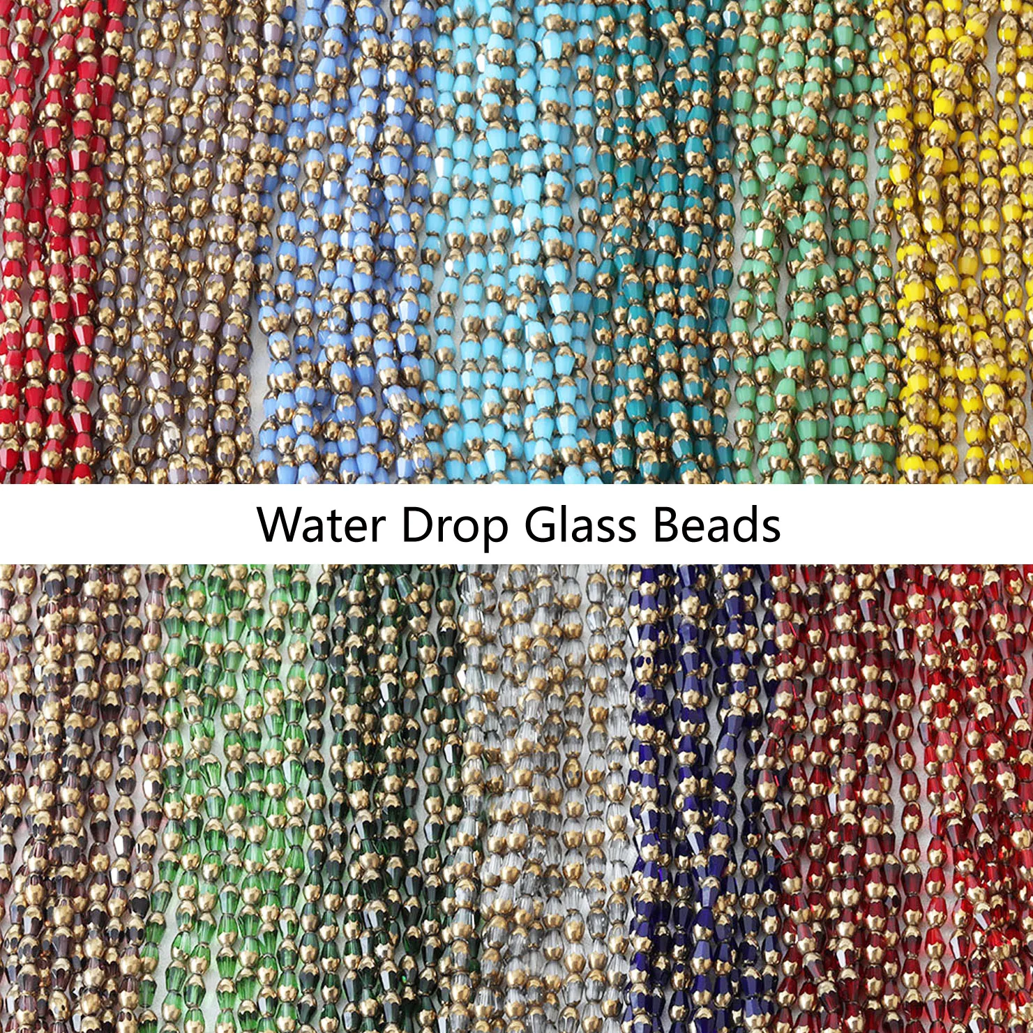 

50PCS Water Drop Glass Beads Jewelry Making Necklace DIY Bracelet Supplies Handmade Handicraft Accessories Wholesale 4*7mm