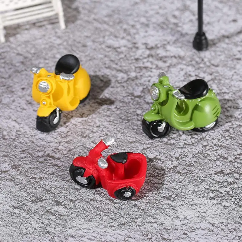 Miniature Motorcycle Toy Miniatura Garden DIY Decoration Mini Resin Craft Ornaments