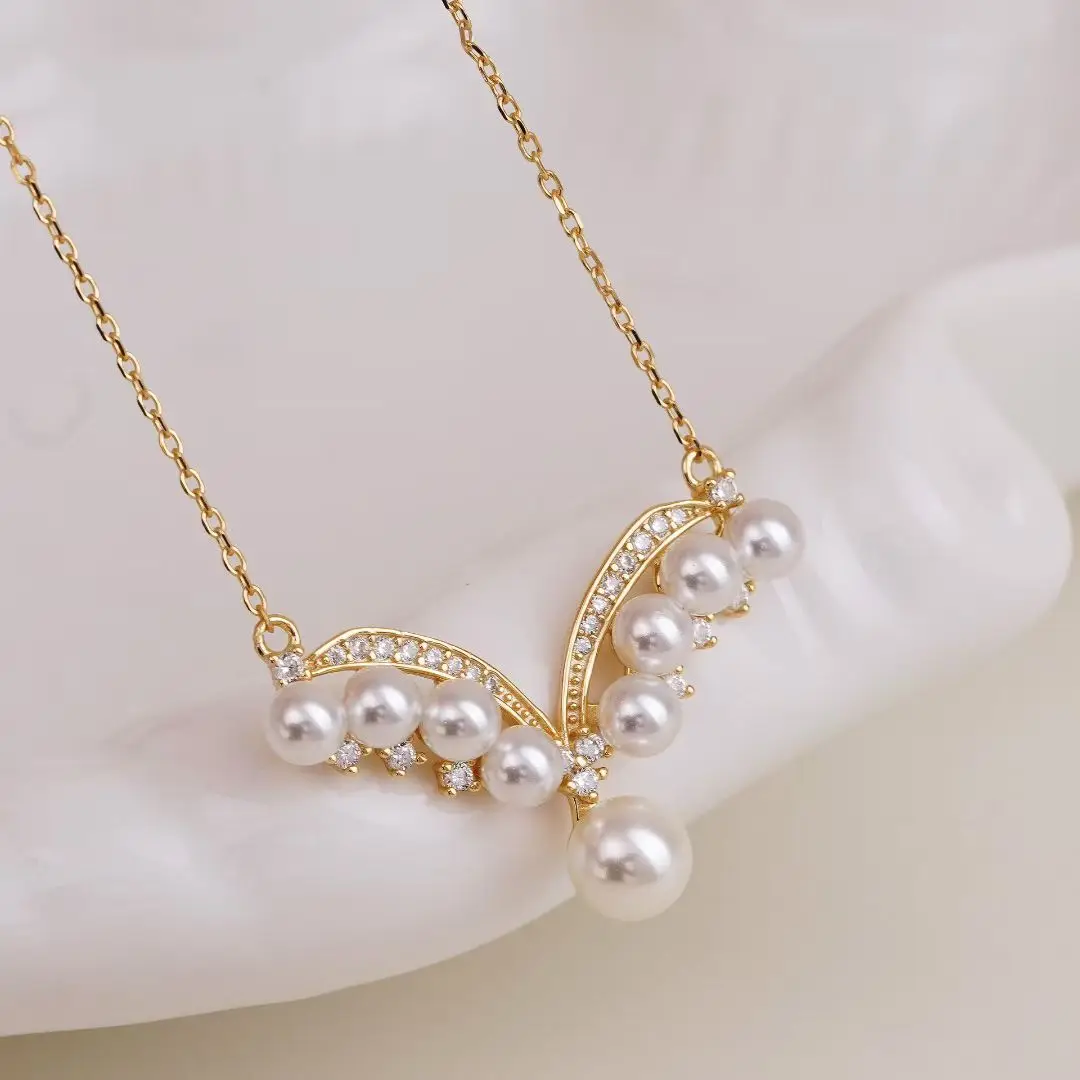 

Крепления для ожерелья из стерлингового серебра S925, фурнитура для ювелирных изделий, детали, фурнитура, аксессуары для жемчуга 4-7 мм, 3 шт./лот