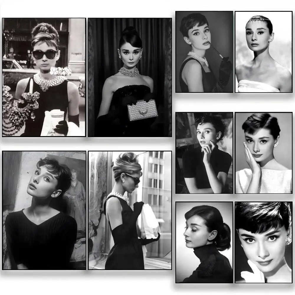 Elegant Timeless Actress A-Audrey Hepburn Poster Wall Art Painting for Living Room Home Decoration and Holiday Gifts