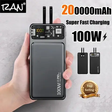 새로운 30000mAh 보조베터리 100W 듀얼 포트 iPhone Xiaomi Huawei Samsung 휴대용 외부 배터리 충전기 용 초고속 충전 Best5