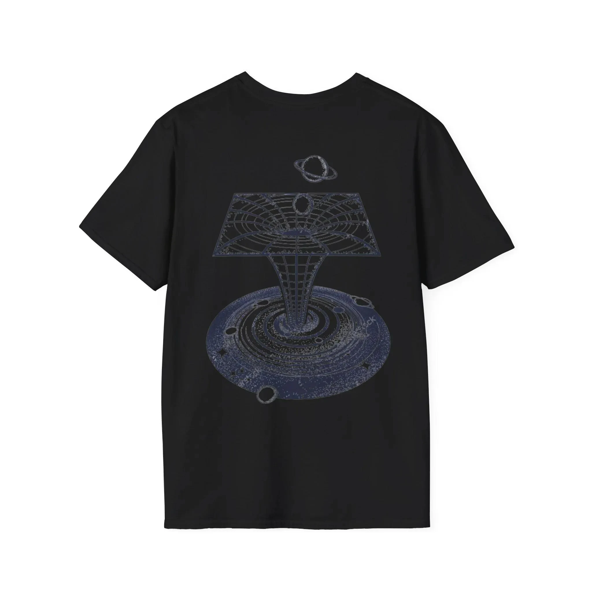 Galactic Unisex Softstyle Men T-Shirt, Black Hole Astronomy Tee, Space Nebula Shirt, Celestial Cosmos Top, Universe Graphic Tee