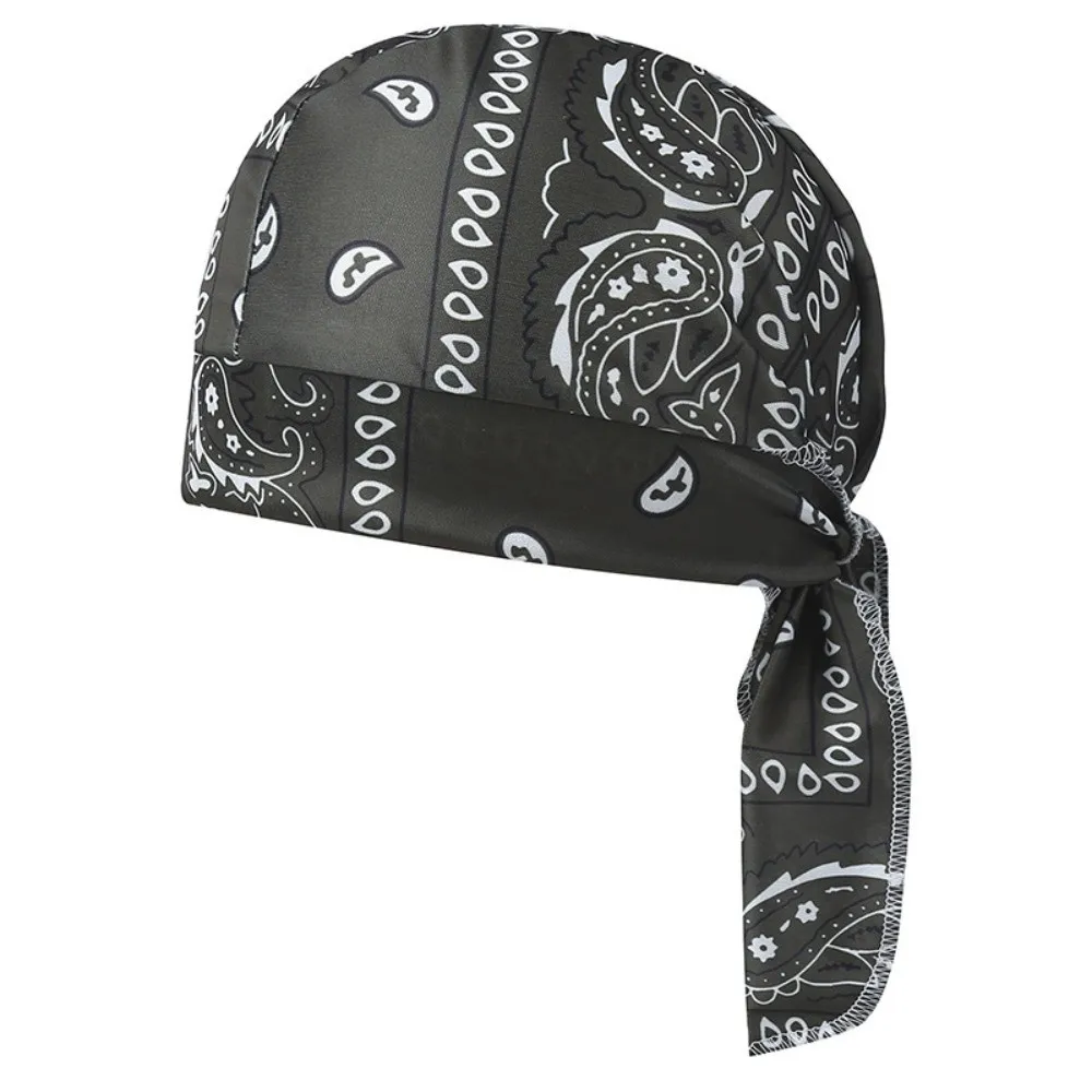 Lightweight Paisley Print Hijab Caps Breathable Adjustable Pirate Hat UV Protection Comfortable Cycling Head Wrap Running