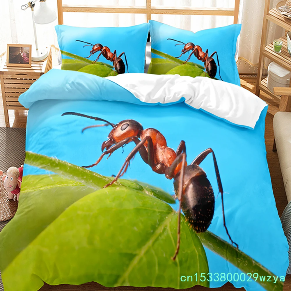 Ant Duvet Cover Set Lightweight Soft Polyester Comforter Cover For Kids Animals Lover Bedding Set With Pillowcase Quilt Cover