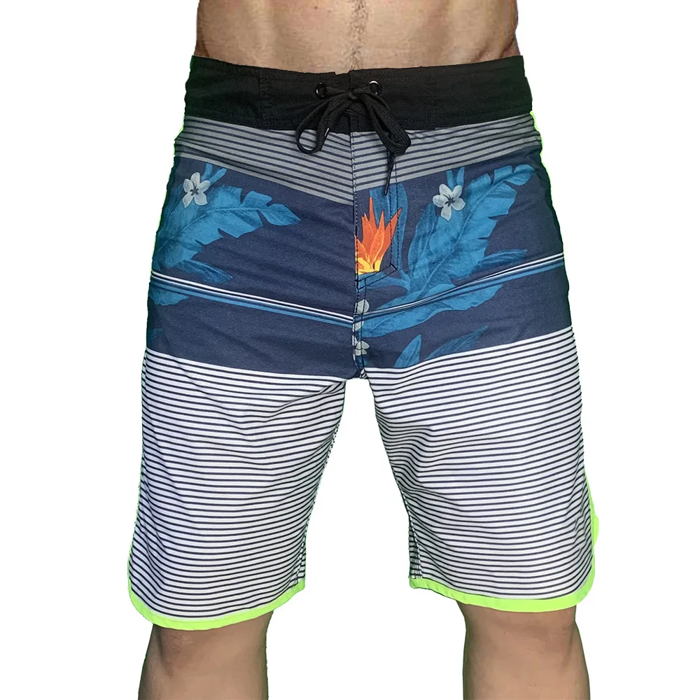 Men’s Waterproof 4-Way Elastic Bermuda Board Shorts Swimwear Quick Dry Swimming Trunks short de bain homme Beach Surfing Shorts