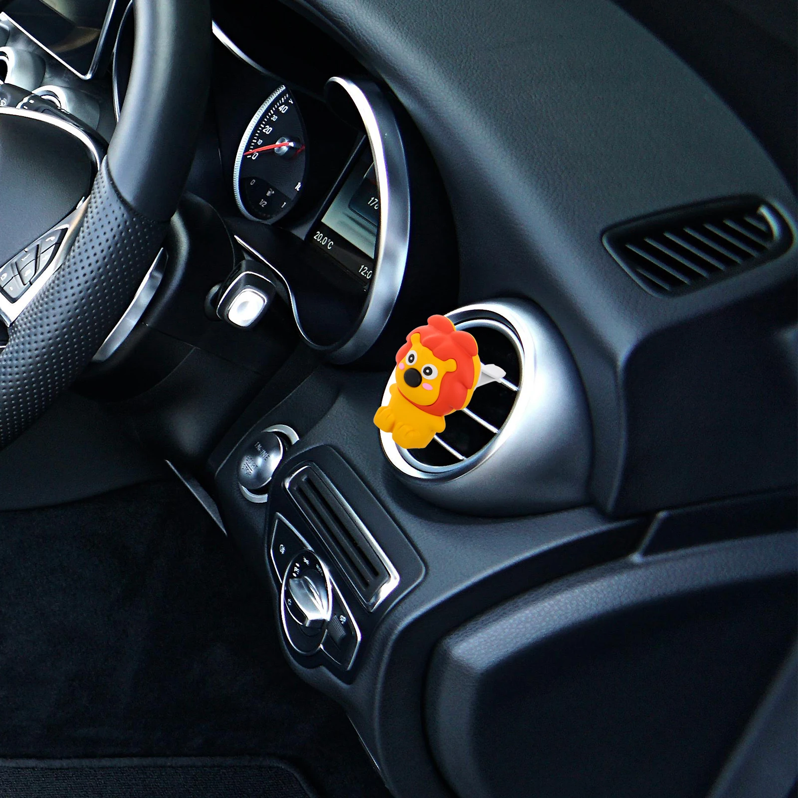 

2 pcs Car Freshener Clip Creative Cartoon Lion Design Plastic Vent Clip For Car Air Conditioning Durable Easy Install Secure Fit