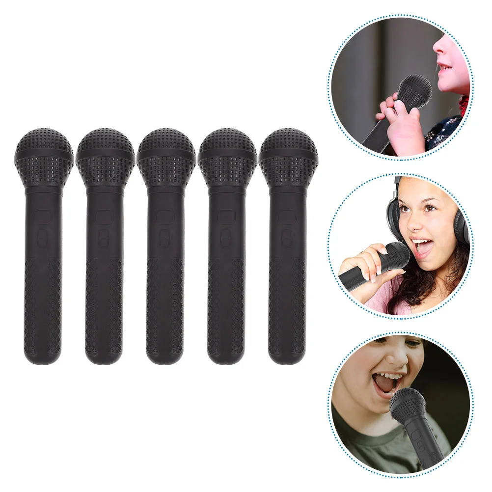 5 Pcs Simulation Microphone Party Favors Fake Plaything for Kids Mini Props Abs Toy Vintage Child