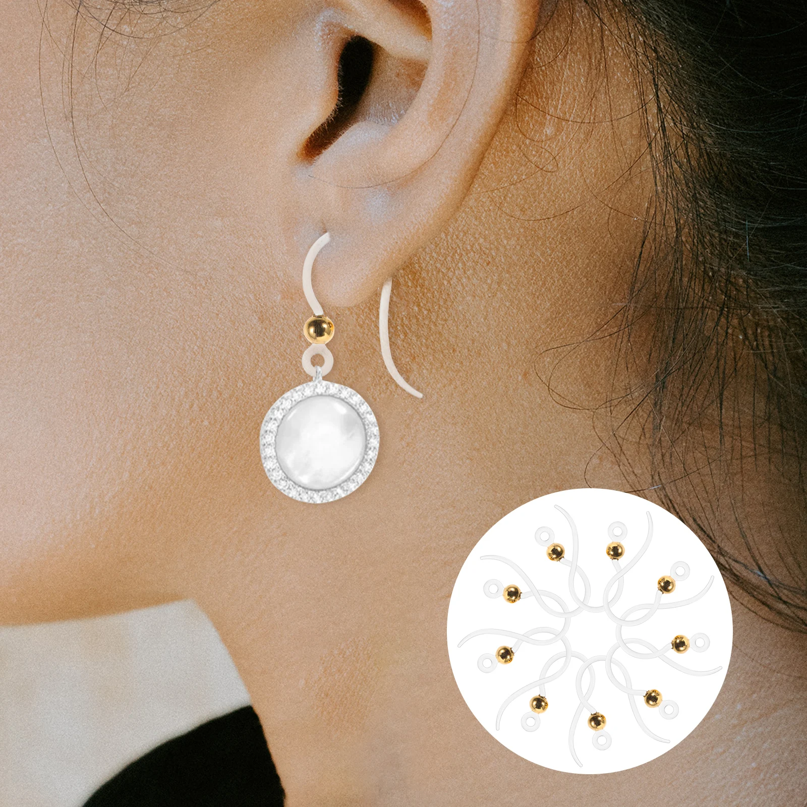 

50pcs Resin Diy Jewelry Brass Diy Supplies Women Hooks Handmade Accessories Parts Dangle Earring Making Kits Earring Making