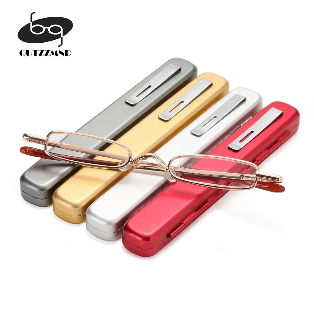 

Portable Slim Metal Reading Glasses With Glasses Case Comfortable Mini Ultra light Reader Spectacles +1.0 to 4.0 High Quality