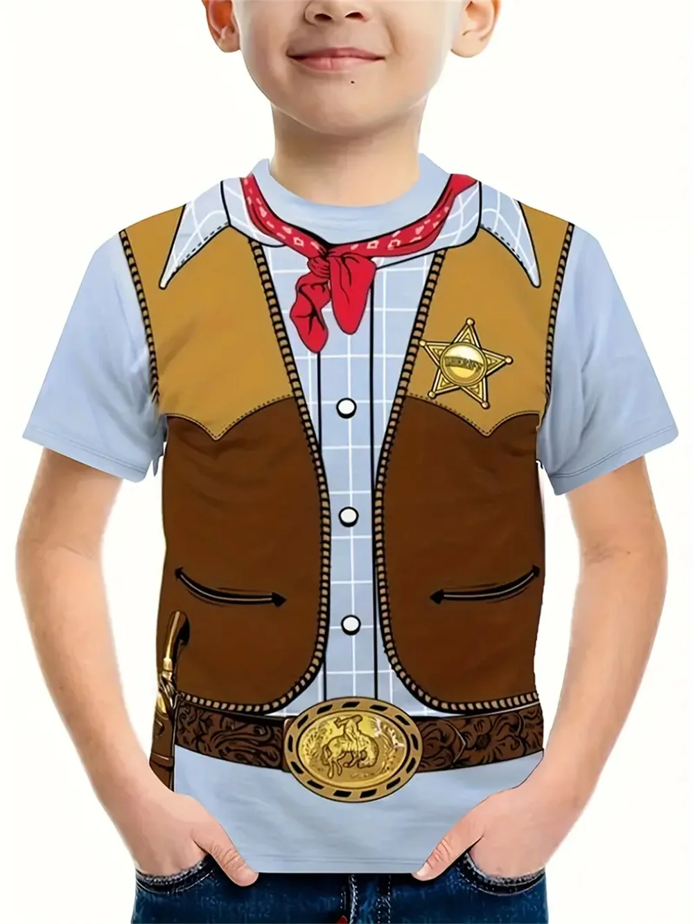 Uniform Cosplay 3d Print T-shirt Kinderen Jongens Clothesshirt Korte Mouw Kinderkleding Mode T-shirt Voor Jongens Top Tee