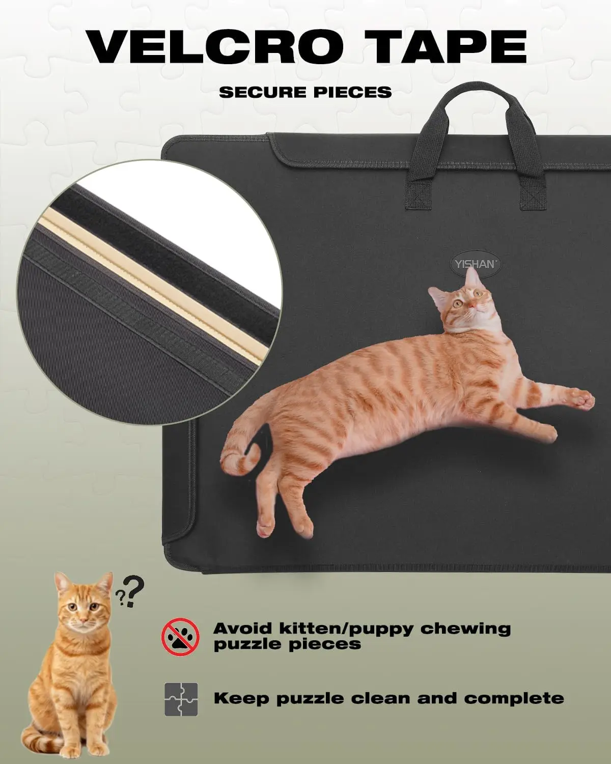 Planche de puzzle portable 1000 pièces avec couvercle pour adultes, étui de puzzle pour le rangement, tapis de puzzle 33,3 ''x 23,6'' avec tri T