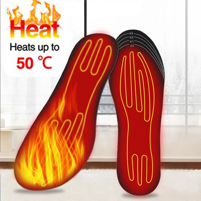 

Insoles for Shoes USB Heated Shoe Insoles Feet Soft Washable Foot Pad Mat Electrically Heating Insoles Washable Warm Thermal