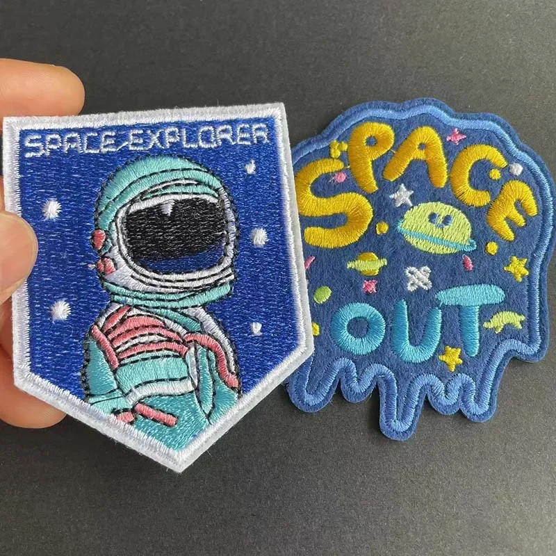 SPACE EXPLOitarian-Écusson en Tissu pour Vêtements pour Enfants, Applique Brodée, Thermocollants, Autocollants pour Vêtements, 6 Pièces