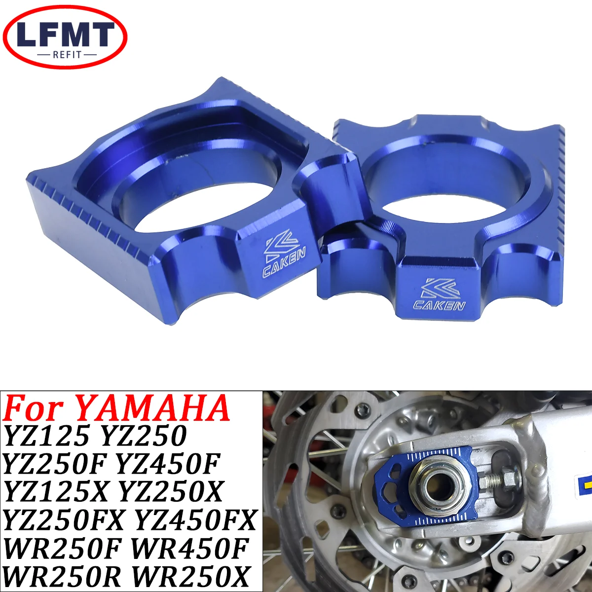 

CNC Rear Chain Adjuster Axle Block For YAMAHA YZ250F YZ450F YZ125 YZ250 YZ250X YZ250FX WR250F WR450F WR250R WR250X 2002-2022