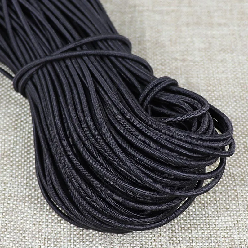 Black White Round Elastic Band Elastic Cord Rubber Band Stretch Rope Tape For DIY Sewing Accessories