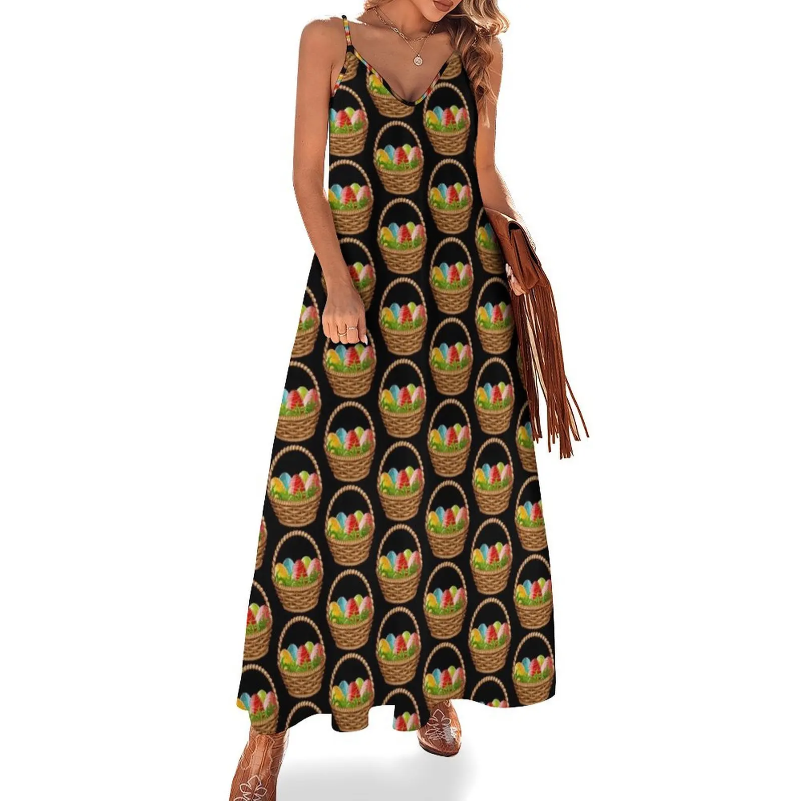

A Basket of Easter Eggs Sleeveless Dress Women's dress womens dress