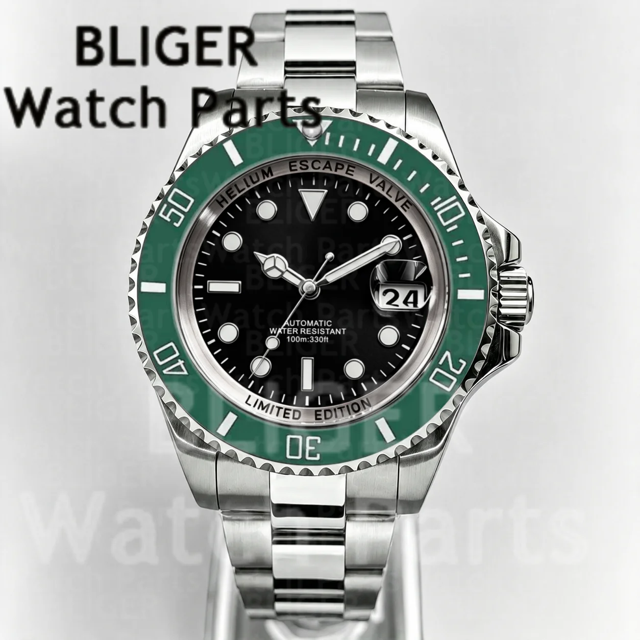 43mm SUB/GMT Men Mechanical Automatic Watch Sapphire Date Window NH35A Roating Bezel Polished Strap 10ATM Diving Men Wristwatch