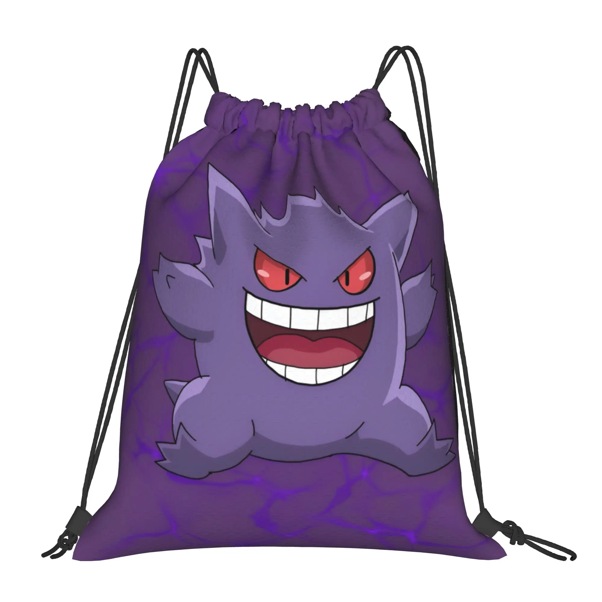 

Custom Pokemoned Gengars Drawstring Backpack Sports Gym Bag for Women Men Cute Villainous Demon Training Sackpack