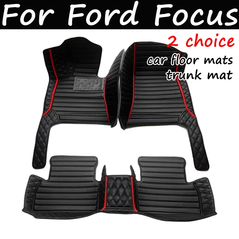 Custom Made Leather Car Floor Mats For Ford Focus MK4 2019 2020 2021 Carpets Rug Foot Pads Accessories