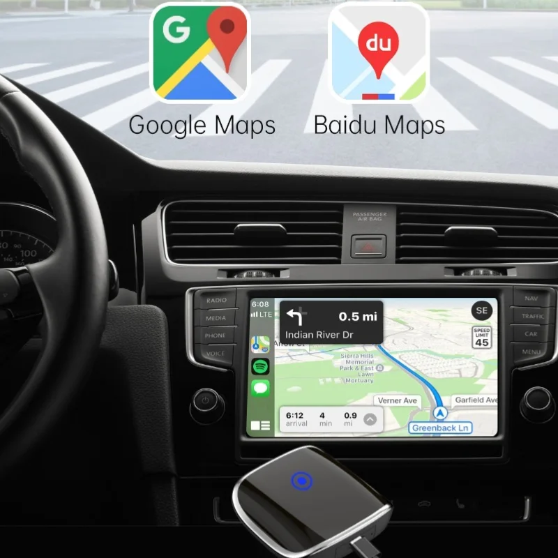 Adaptador Carplay inalámbrico 2 en 1 para vehículo eléctrico, dispositivo con cable para caja automática de Android, novedad de 2024