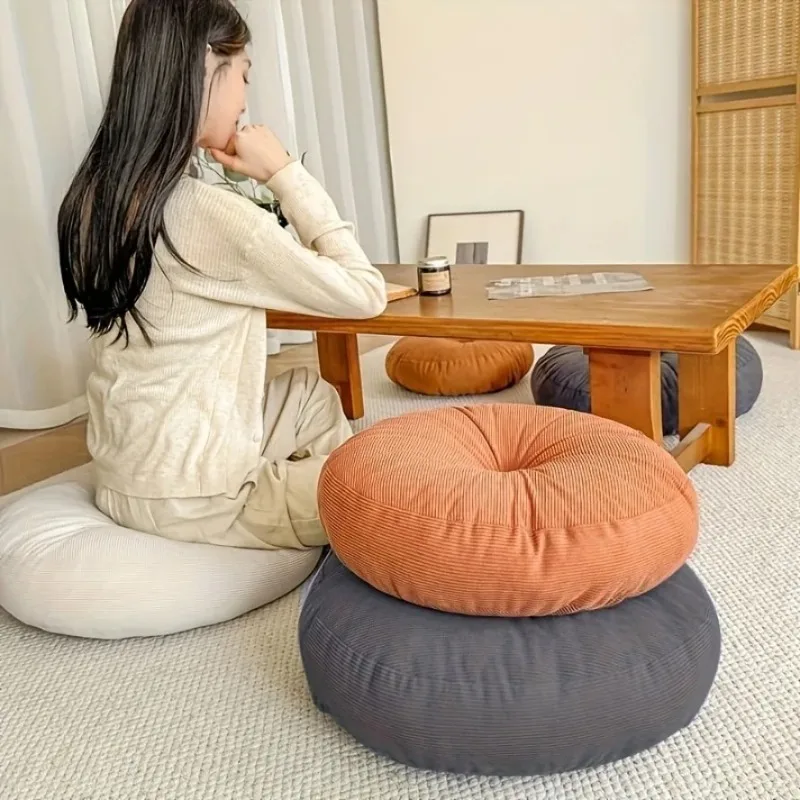 Meditation & Yoga Floor Cushion - Round Boho Thick Pillow for Reading & Relaxation, Soft Fully Stuffed Support for Home Decor ﻿