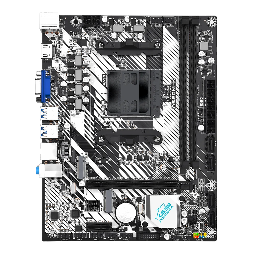 JINGSHA A520M-K Gaming Motherboard AMD AM4 A520 Supports DDR4 Memory 64GB Nvme M.2 USB3.0 SATA3.0 Desktop AM4 CPU Computer Board