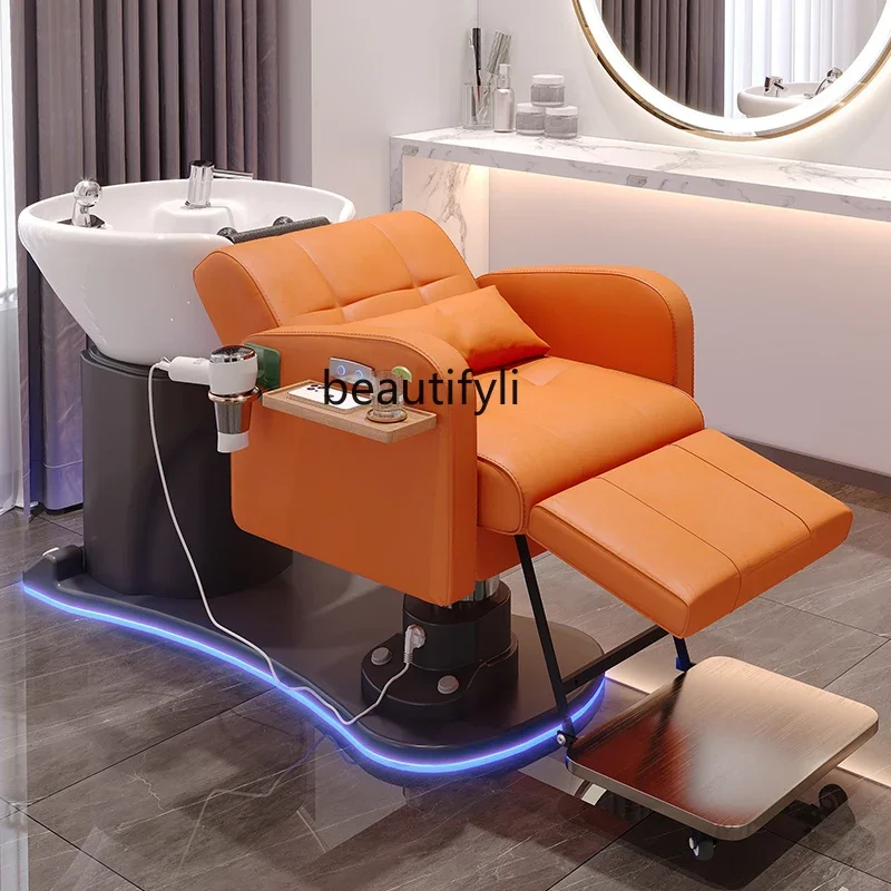 xx1Hairdressing Chair for Hair Salon Beauty High-End Electric down Scalp Care Chair Electric Shampoo Chair