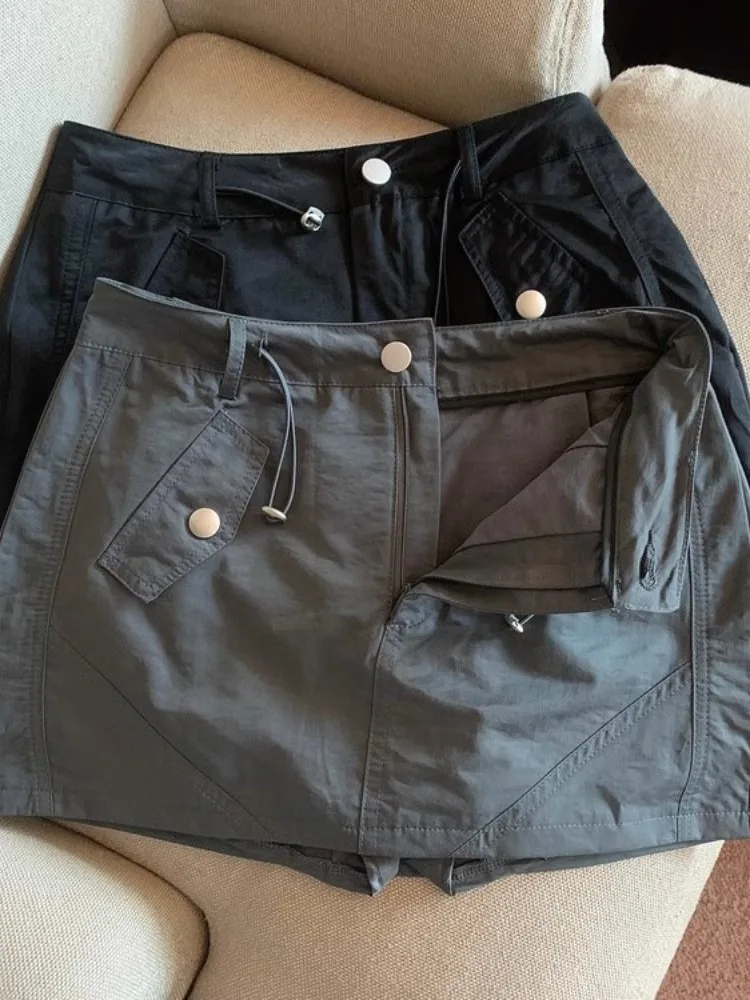 

plus Size Women's Retro Hot Girl Workwear Skirt Summer New High Waist Slim A-Line Skirt Anti-Light ort Skirt