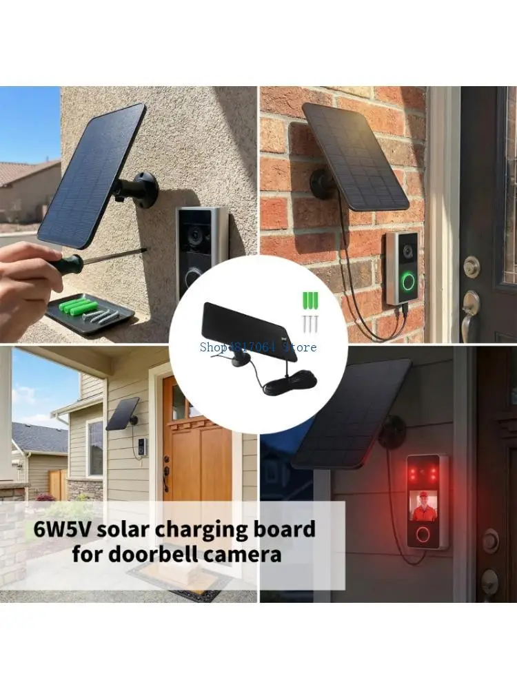 T3LB 6W 5V Solar Panel With Type C Port For Doorbell Camera And Small Electronics