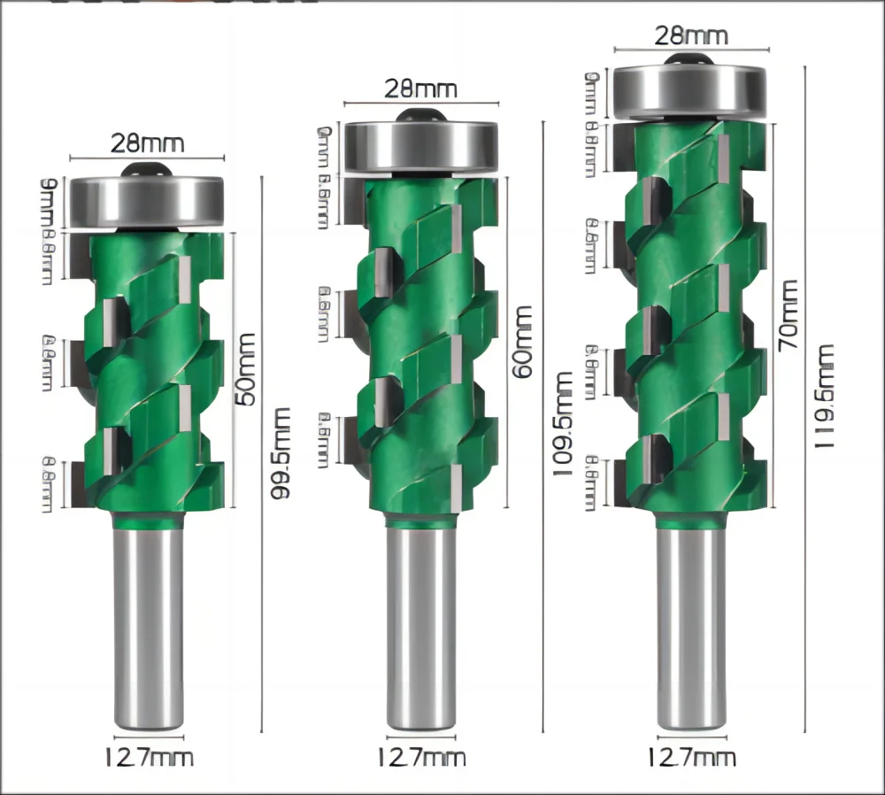 

12.7 1/2 shank 12 shank upper bearing spiral trimming cutter Woodworking milling cutter Bearing engraving cutter Extended trimm